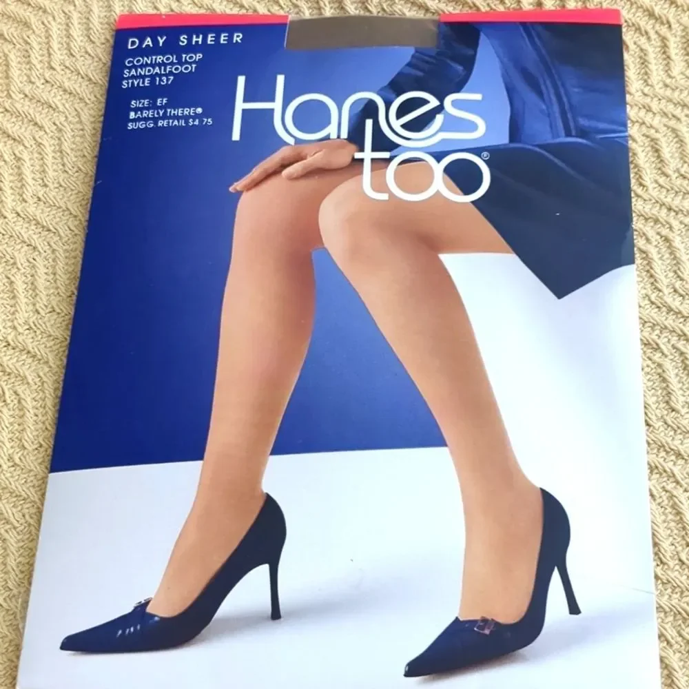 Hanes Silk Reflections Stockings Lot of 3 Size EF 2 Barely There, 1 blk slimming